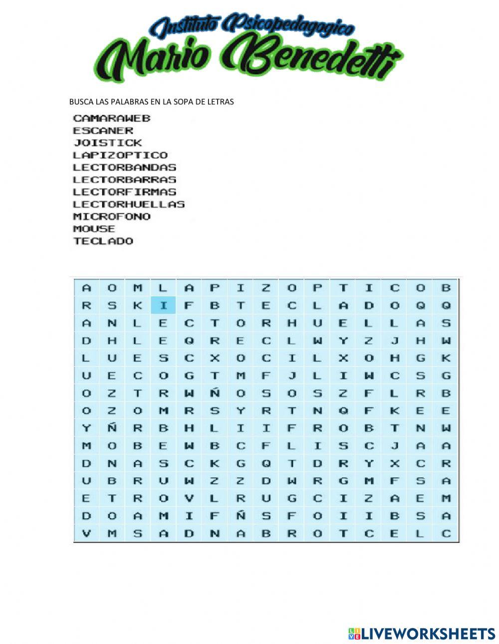 Sopa de letras de sistemas