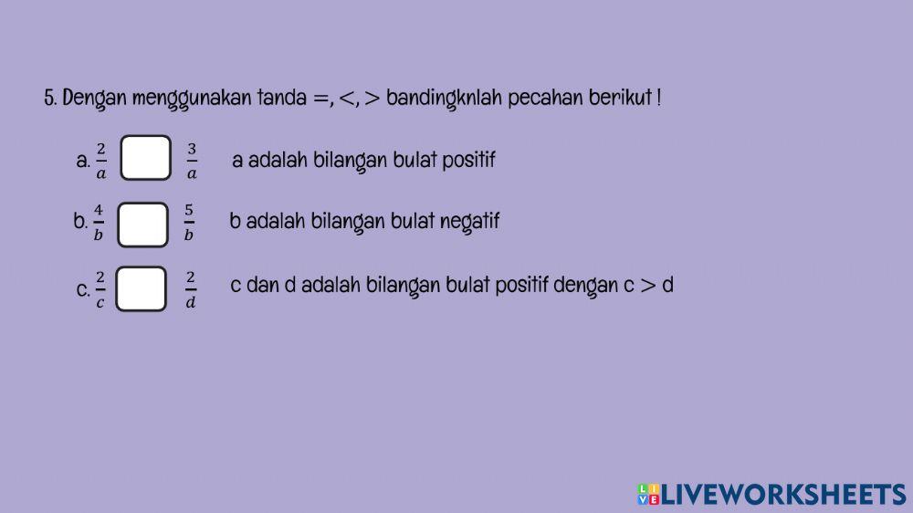 LKPD Membandingkan Pecahan