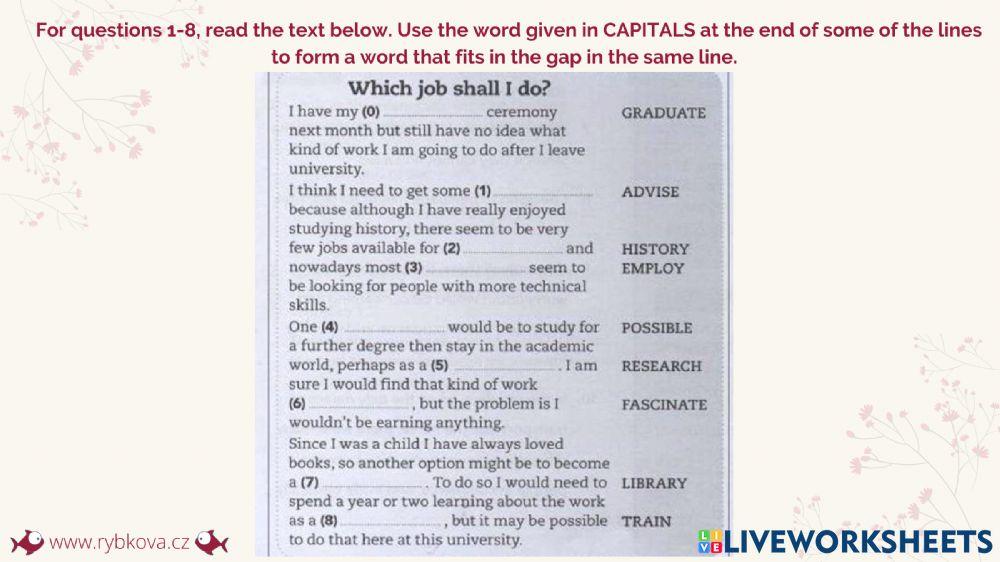 Which job - word formation