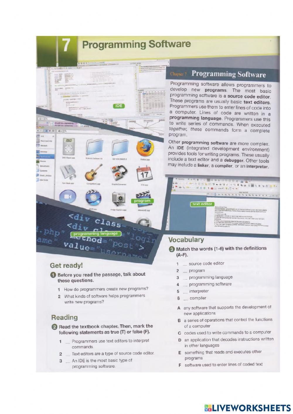 PROGRAMMING SOFTWARE online exercise for | Live Worksheets