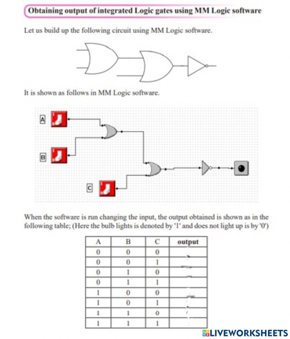 grade 8 ict logic gates online exercise for | Live Worksheets
