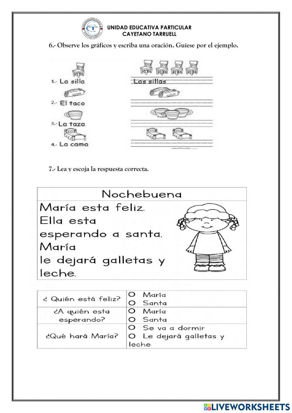 EVALUACION LENGUA  3RO 1Q-2P