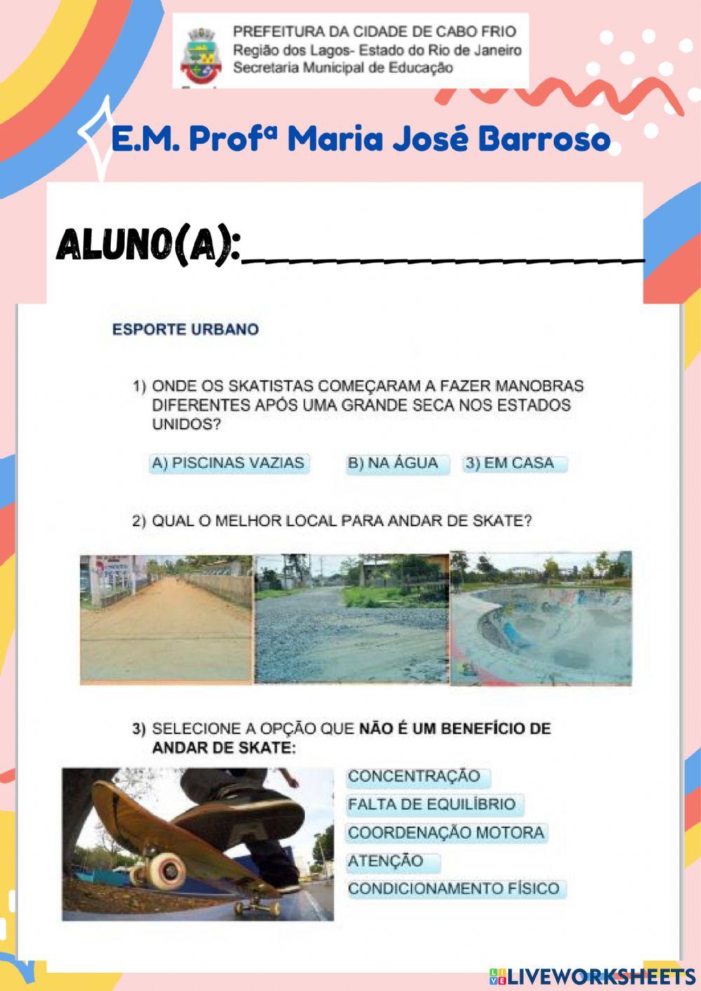 Atividades skate nas olimpiadas