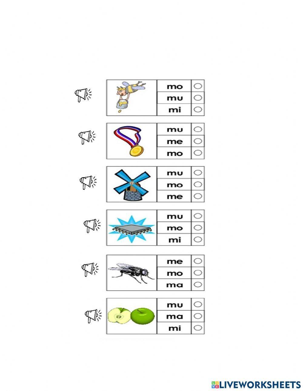 Sílabas ma, me, mi, mo, mu