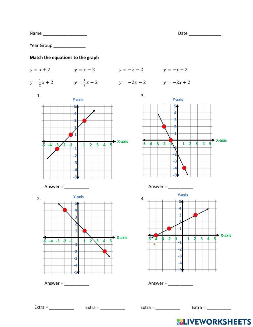 Graph - Match Linear Equations
