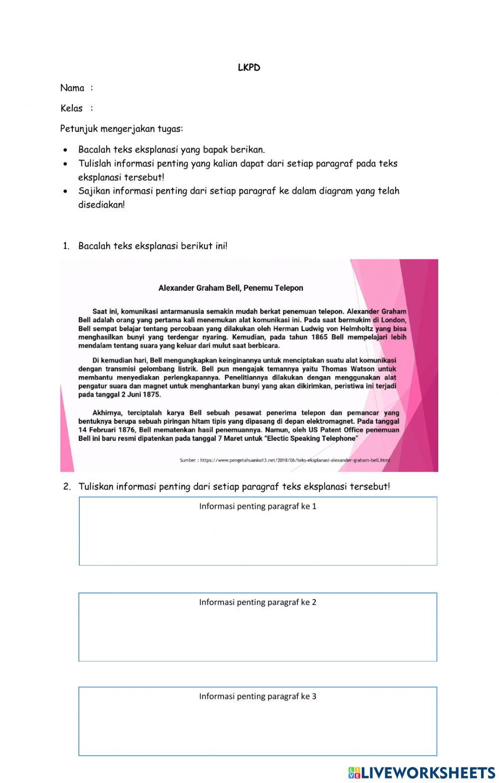 Informasi dari Teks Eksplanasi