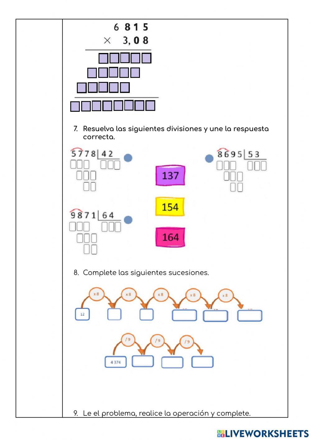 Prueba diagnóstica Matemática Séptimo