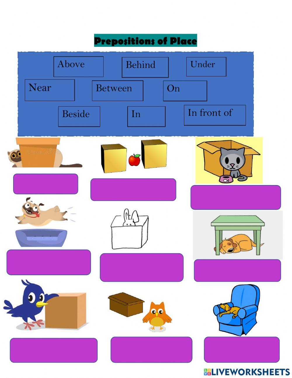 Prepositions of Place Prepositions of Place