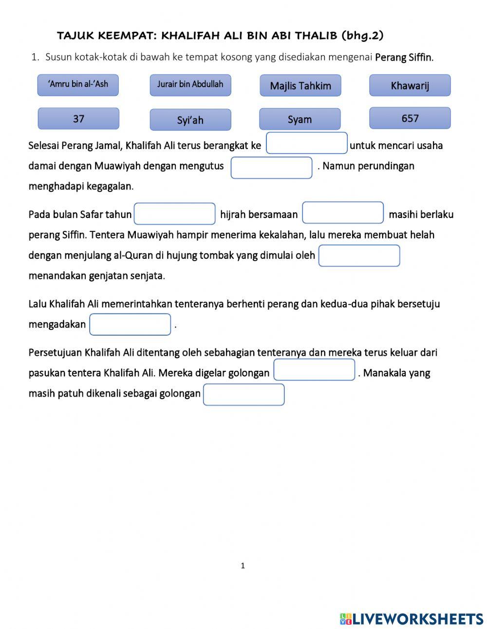 Khalifah 'Ali (bahagian kedua) 2