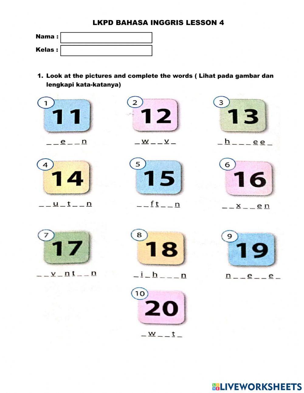 LKPD Lesson 4 Numbers