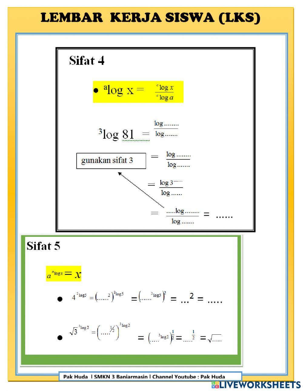 Sifat-Sifat Logaritma