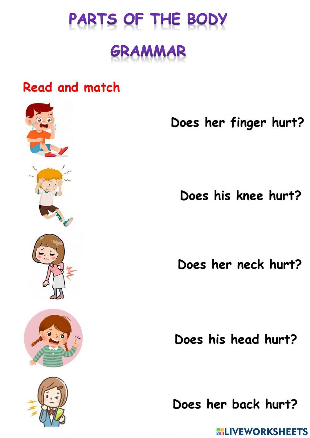 Parts of the Body... Grammar