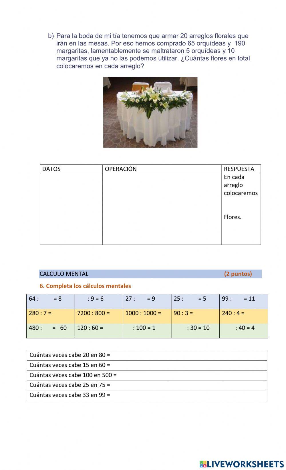 evaluación cuarto de primaria segundo trimestre