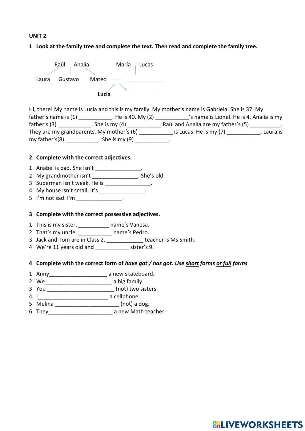 Ejercitación evaluativa.