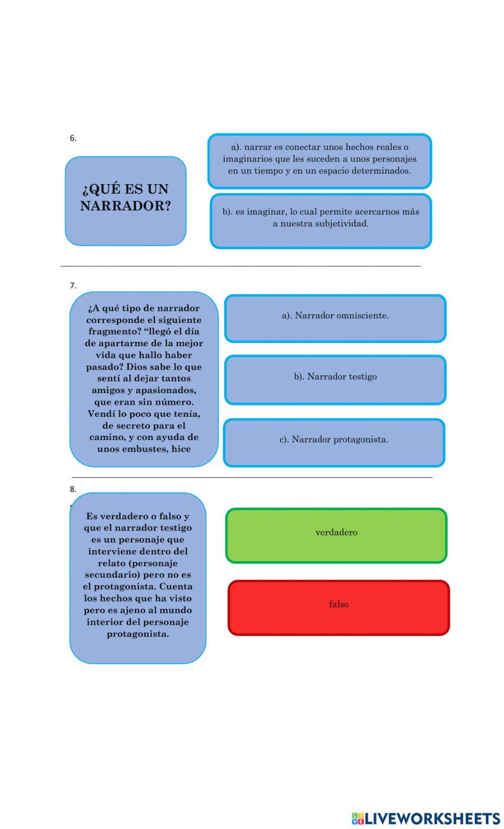 Verbos - narrador y sus clases
