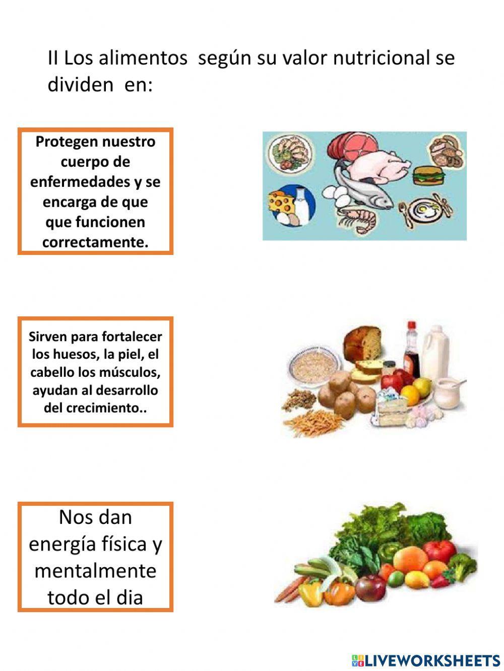Valor  Nutricional de los alimentos