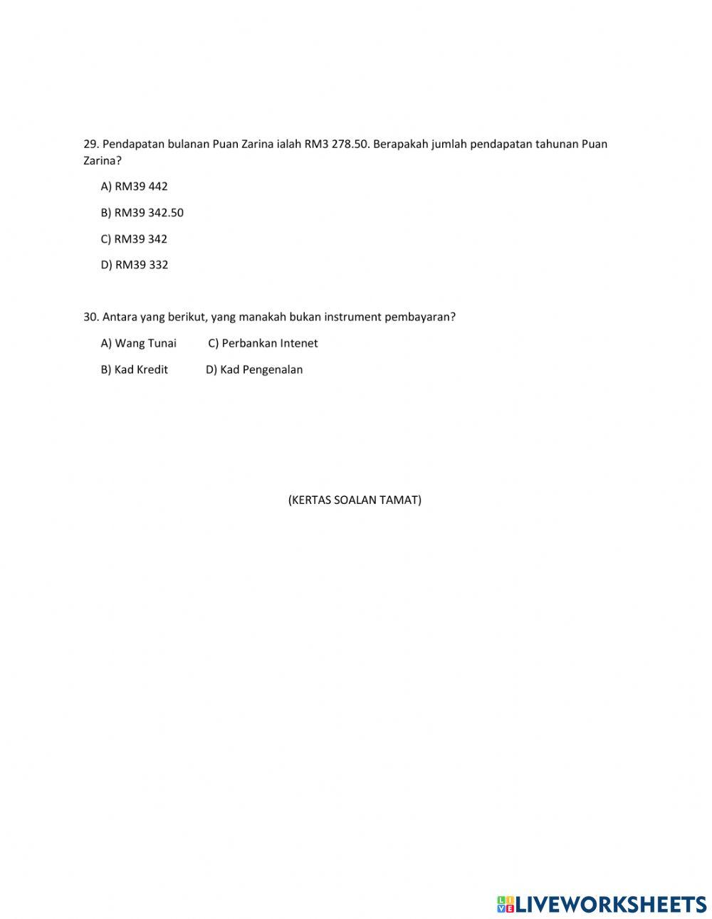 MATEMATIK TAHUN 4 KERTAS 1 backup