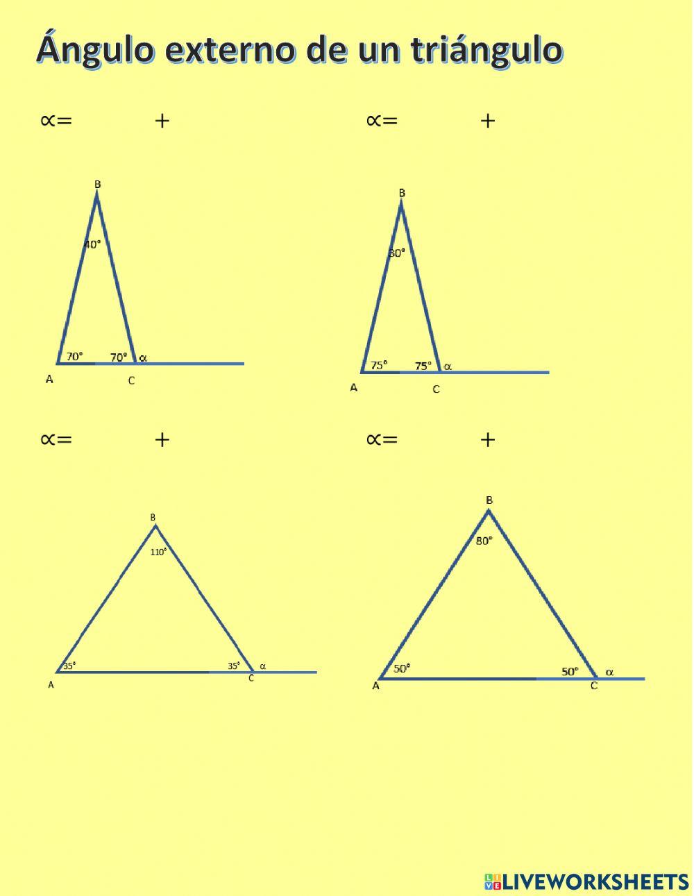 Ángulo exterior de un triángulo 1
