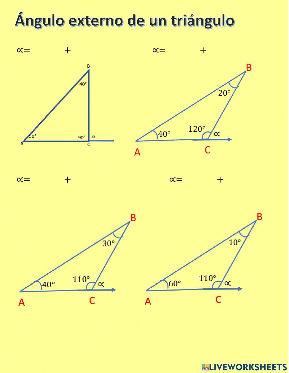 Ángulo exterior de un triángulo 2