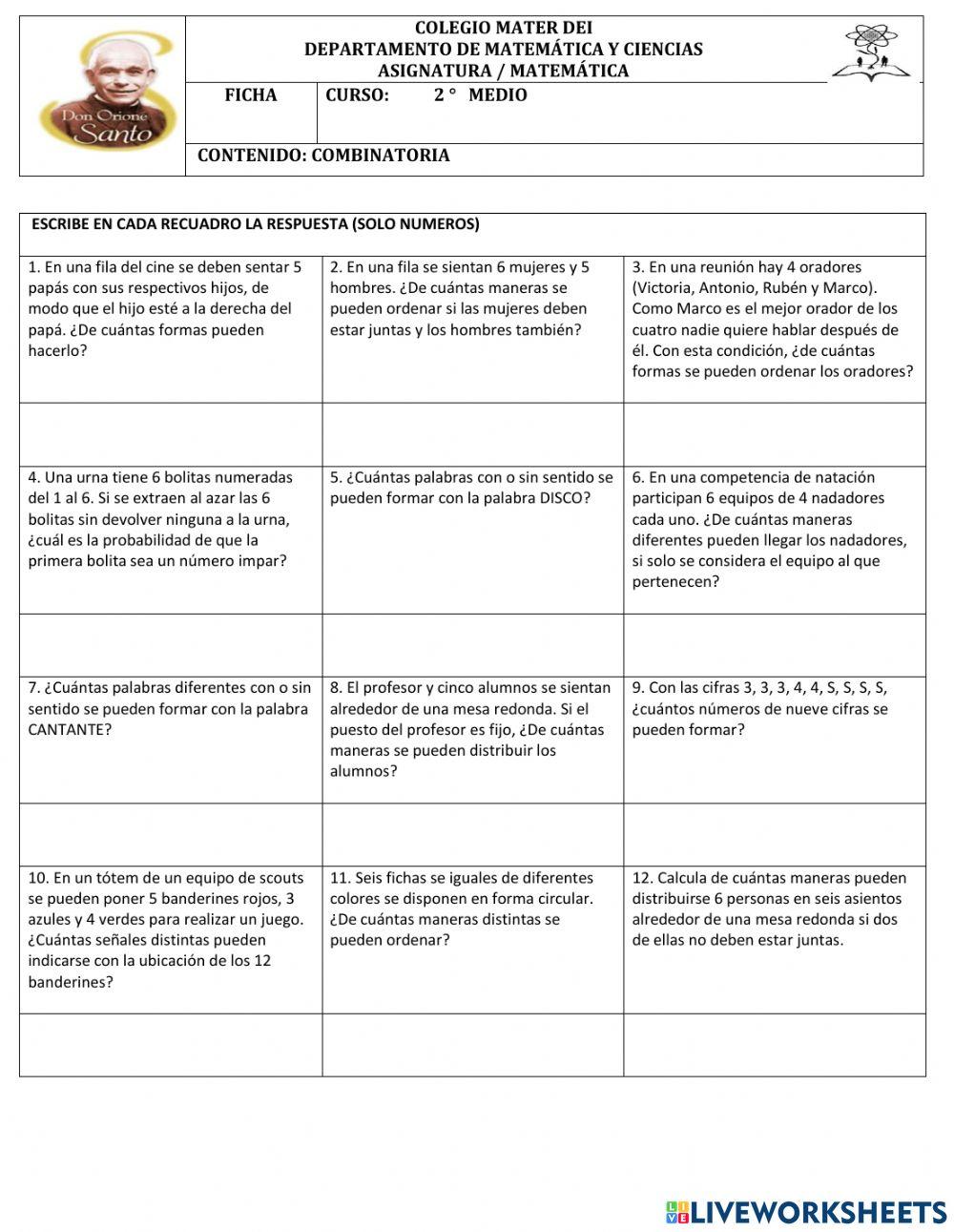 Permutaciones y variaciones