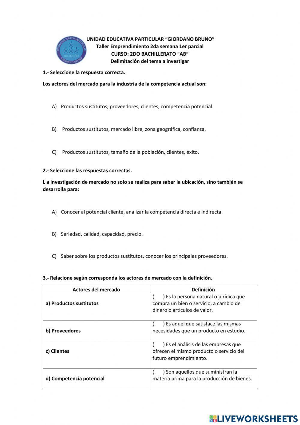 Taller segunda semana primer parcial 2do