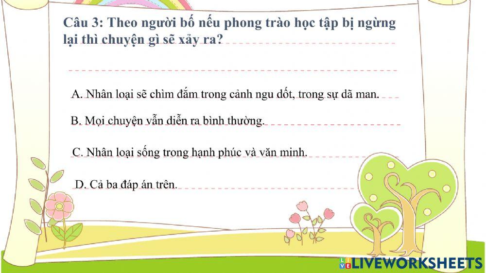 Tập đọc: Lời khuyên của bố