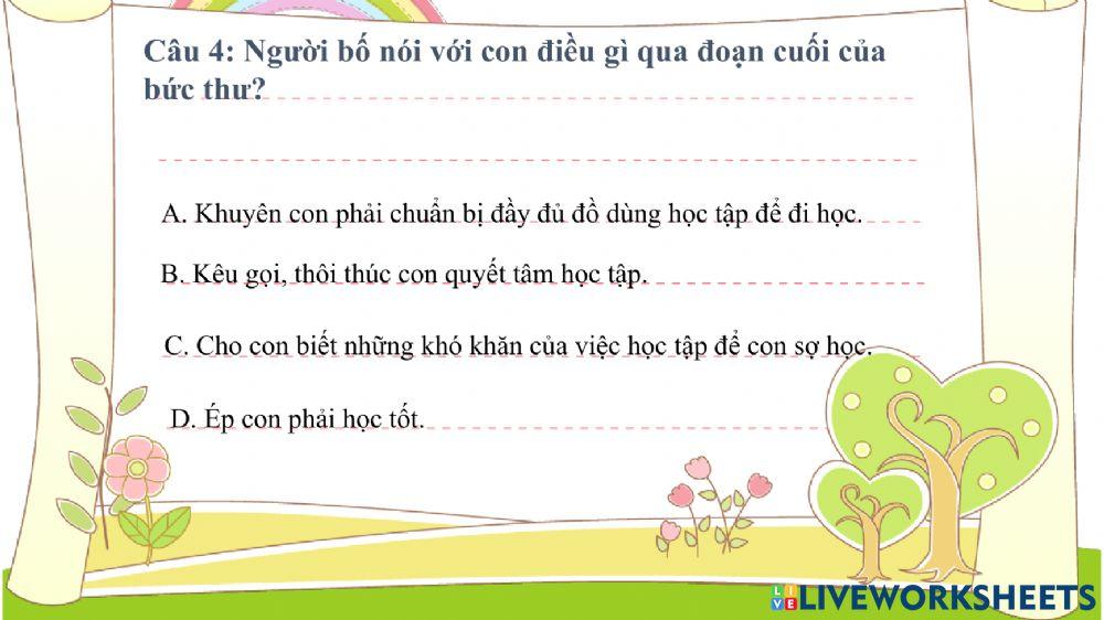 Tập đọc: Lời khuyên của bố