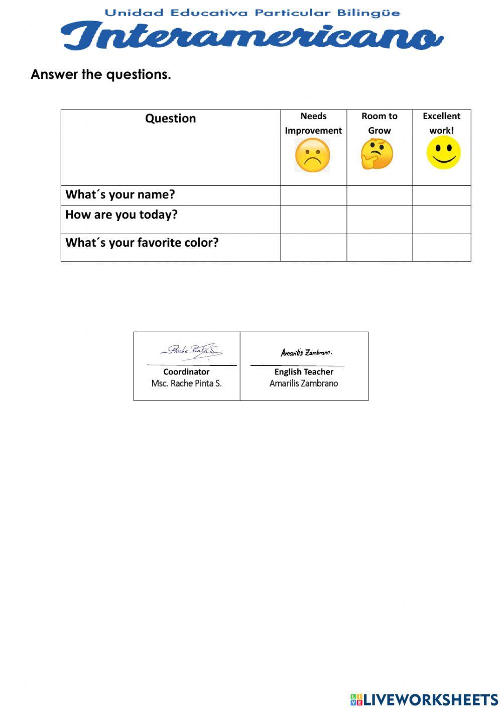 Admission test v1 - 2nd grade