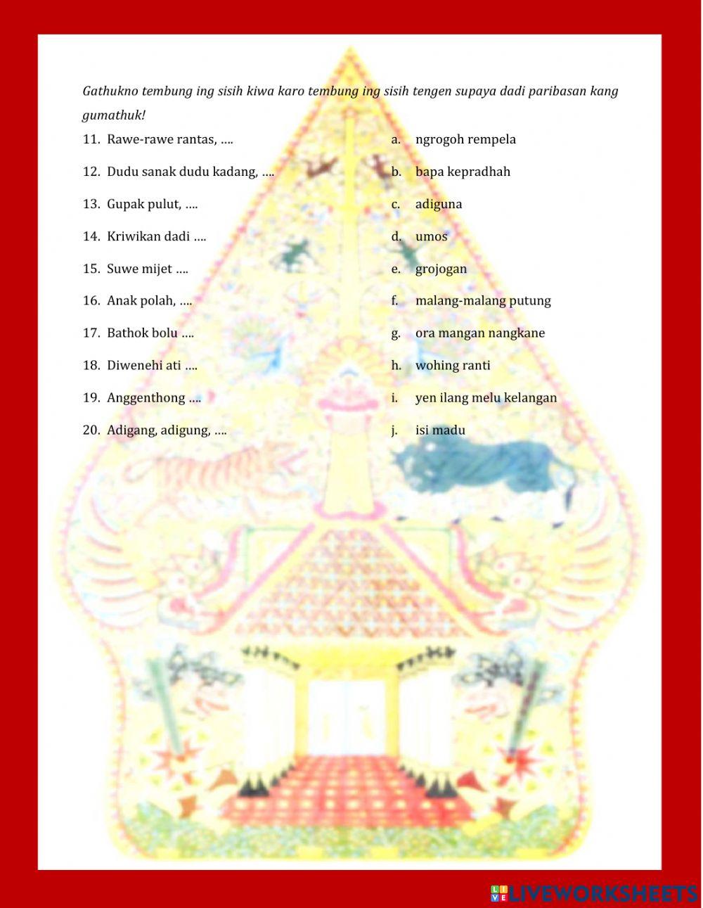 Paribasan, bebasan, lan saloka