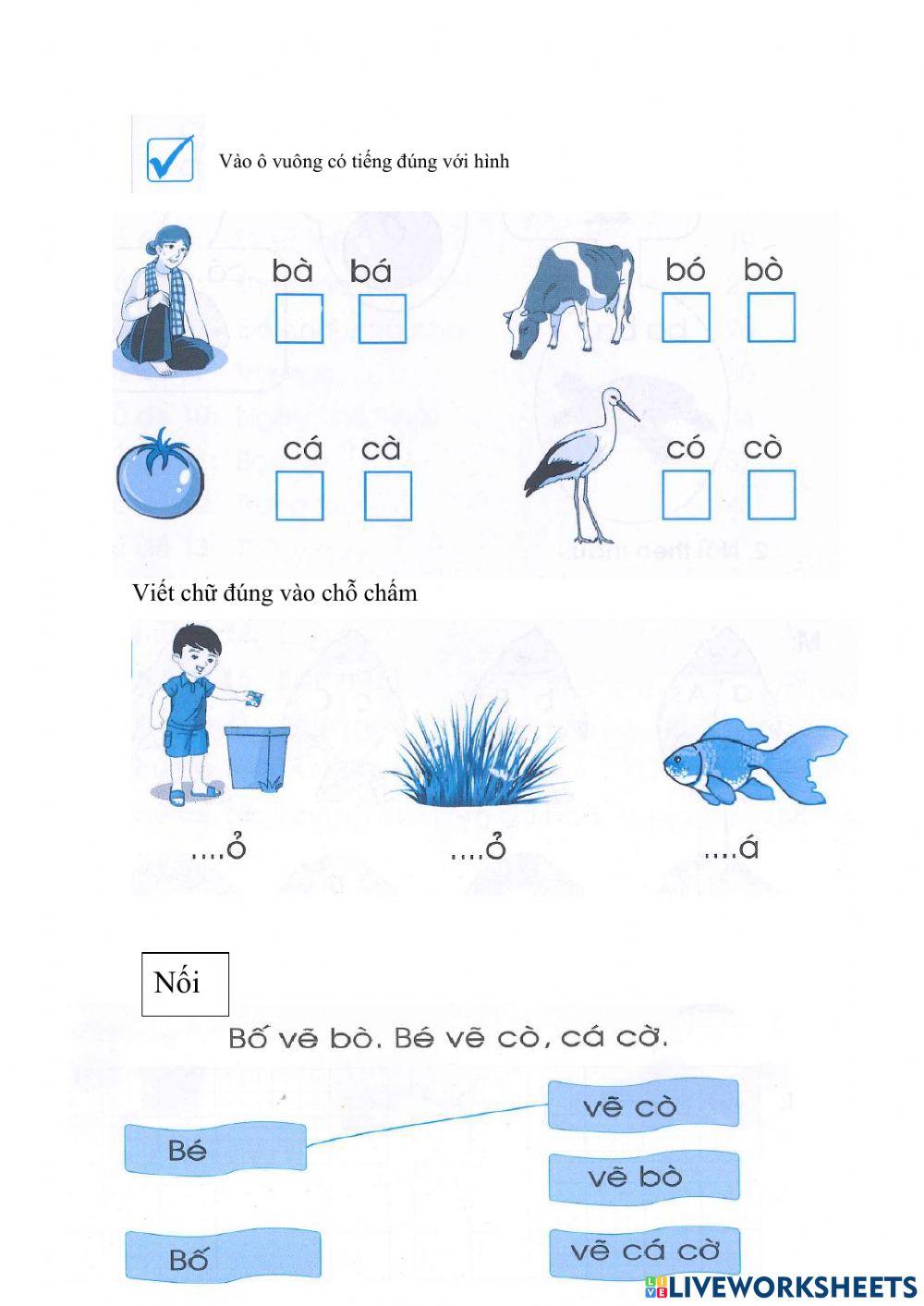 Ôn tiếng việt lớp 1 tuần 1