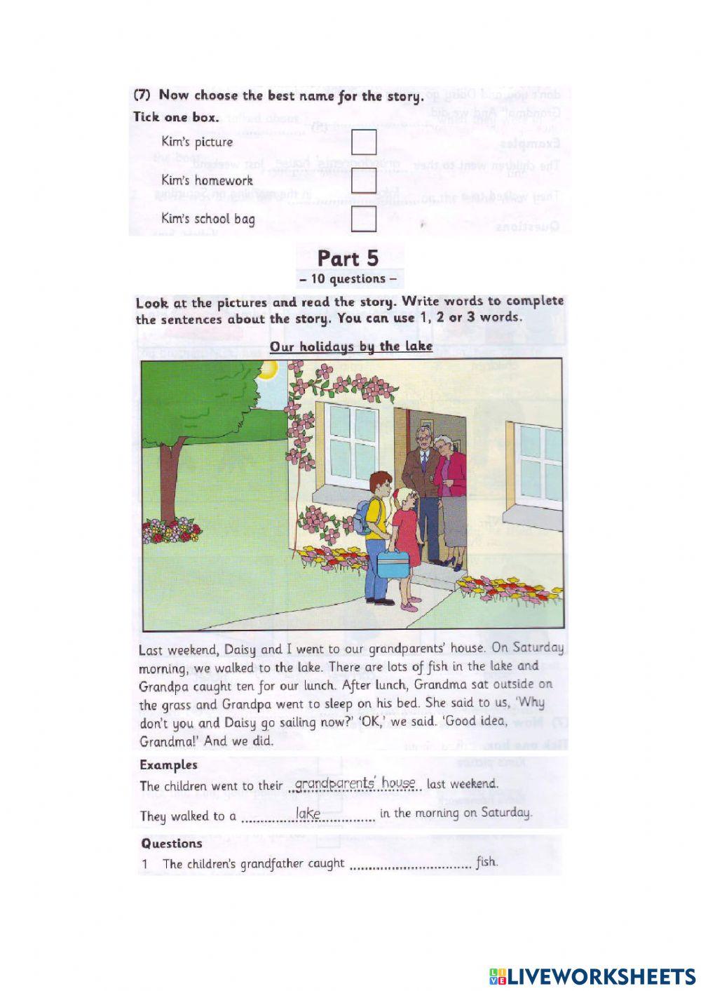 MOVERS 4 - CŨ - TEST 2 - READING AND WRITING
