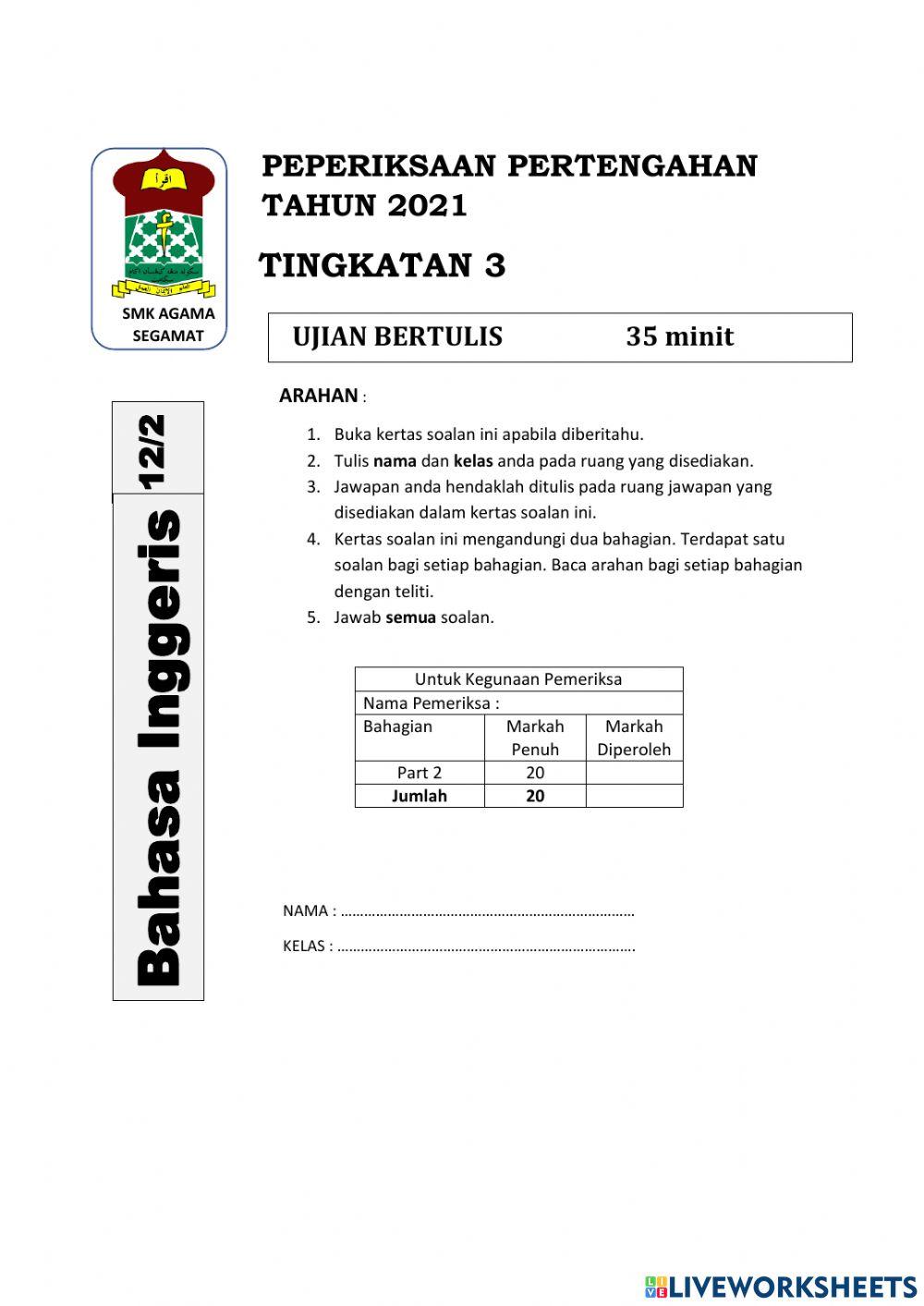 PPT Form 3 English Paper 2