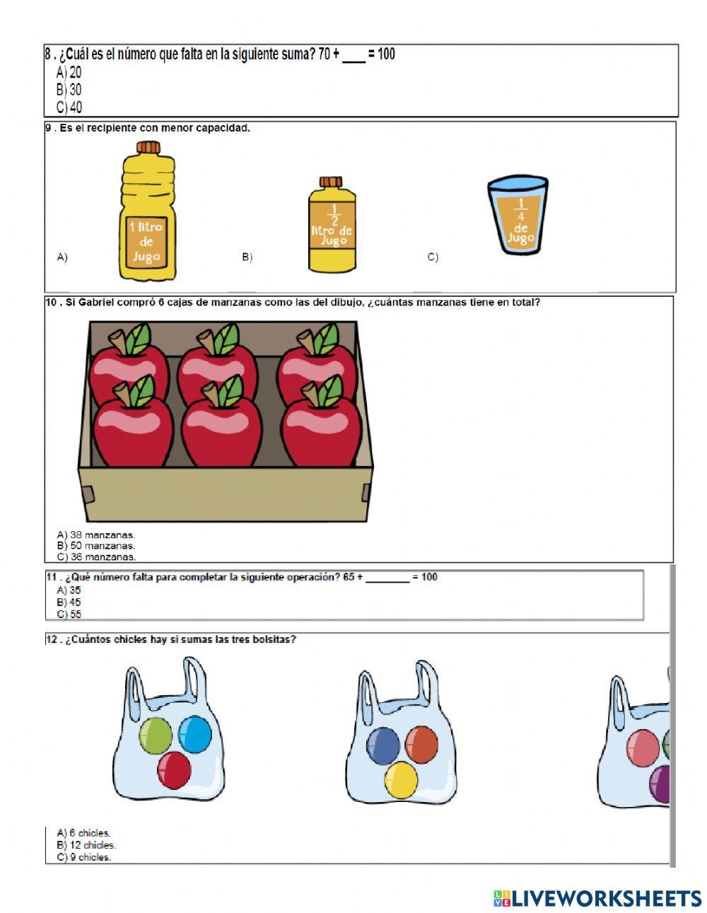 Evaluación Diagnóstica Matemáticas