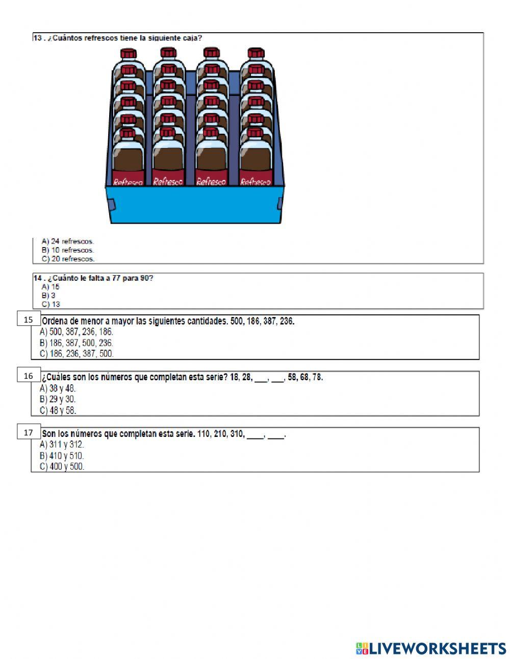 Evaluación Diagnóstica Matemáticas