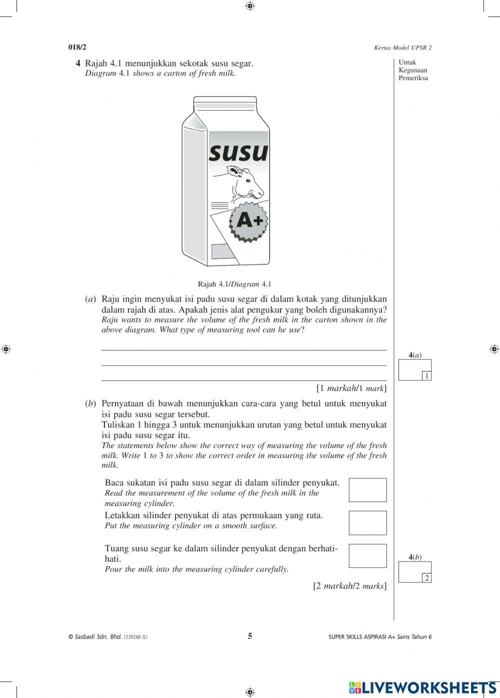 Soalan Model UPSR Kertas 2