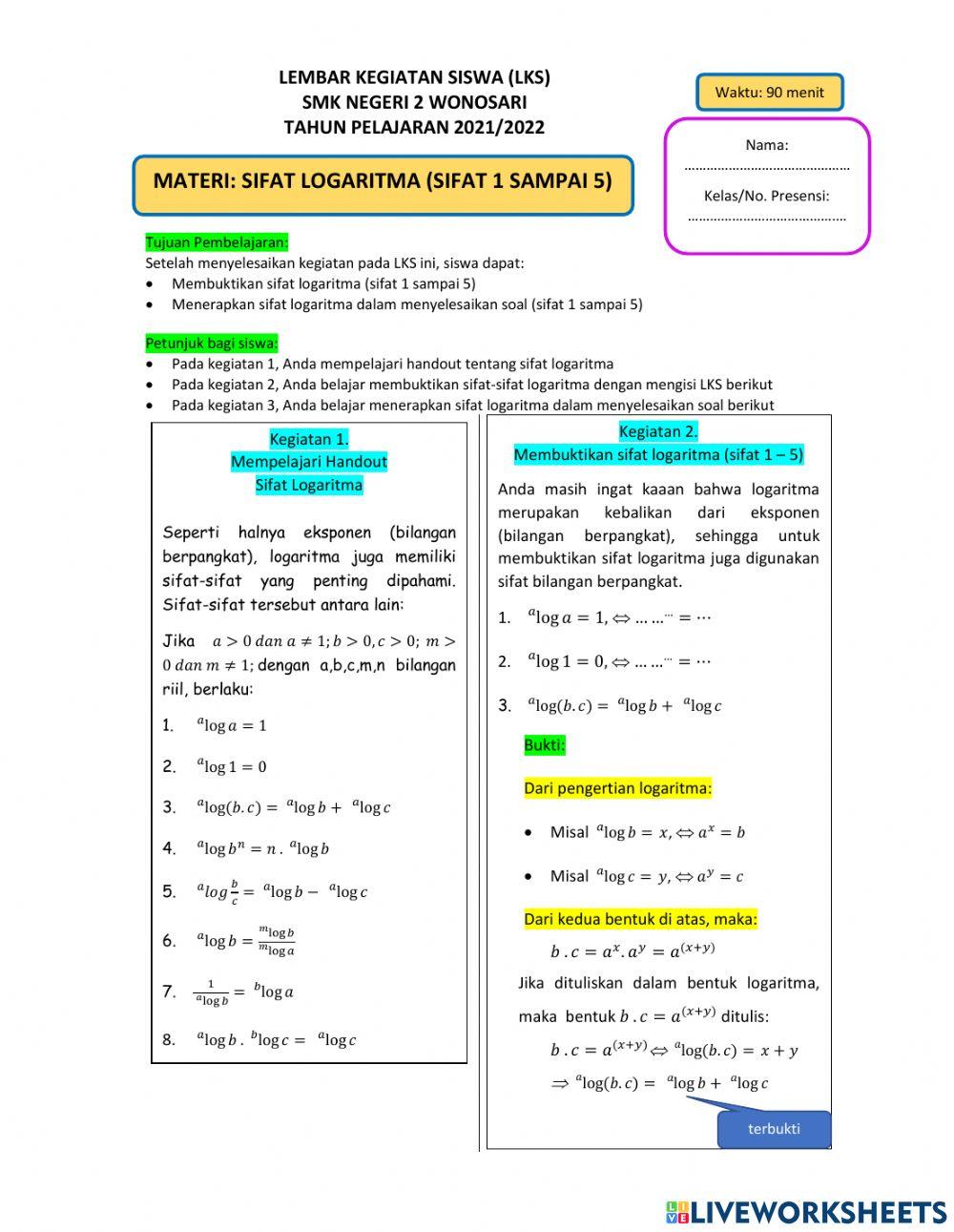 LKS SMK kls X - Sifat Trigonometri