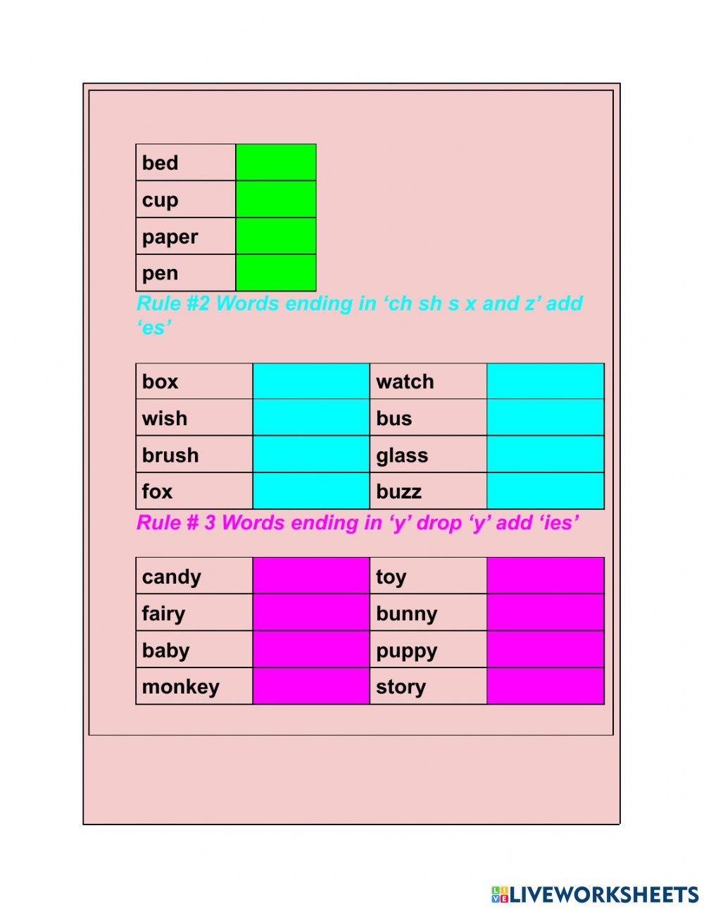Plural nouns