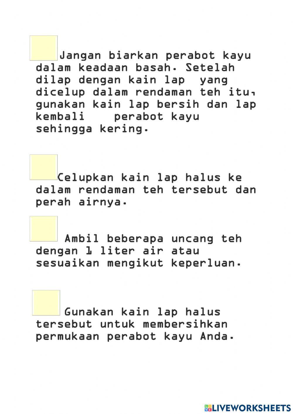 Tajuk: 2.3 Membersihkan perabot mengikut prosedur kerja