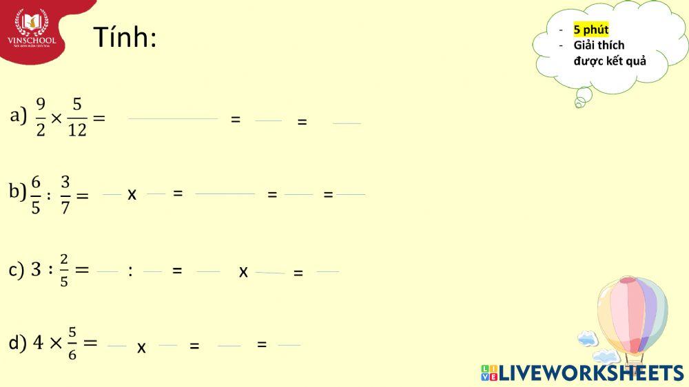 PBT Toán tuần 2-Tiết 2-Ôn tập phép nhân và chia hai phân số