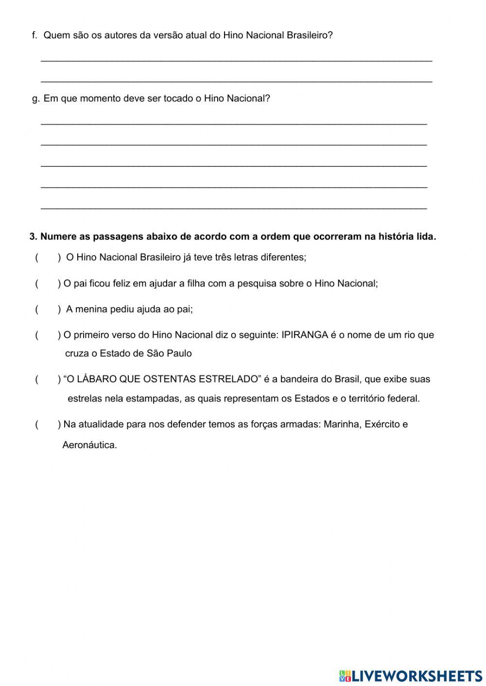 Cantando o Hino Nacional