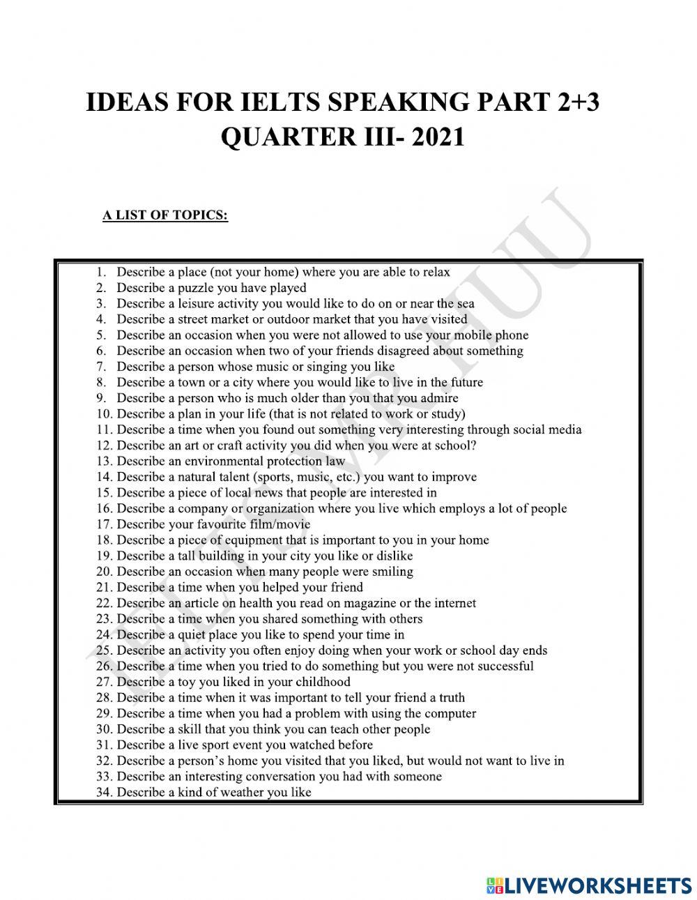 Describe a place where you are able to relax