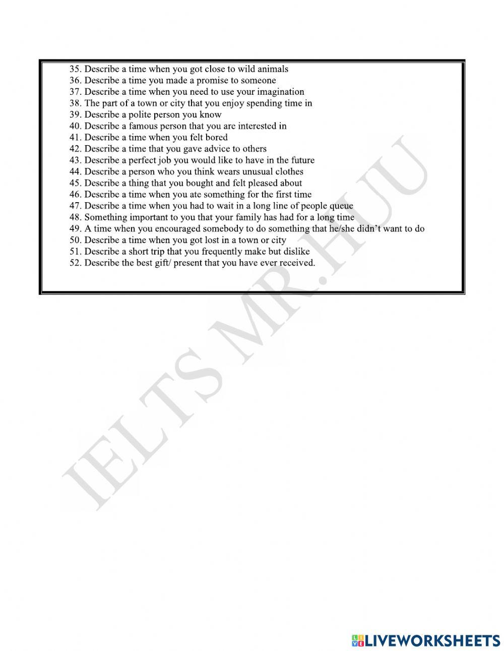 Describe a place where you are able to relax