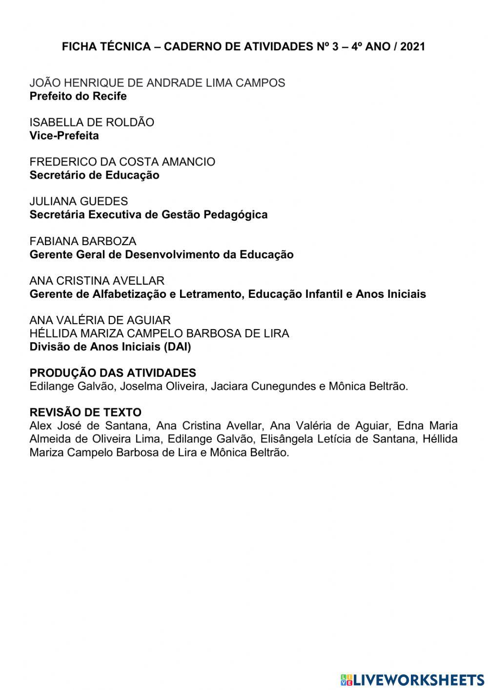 Exercício Interdisciplinar