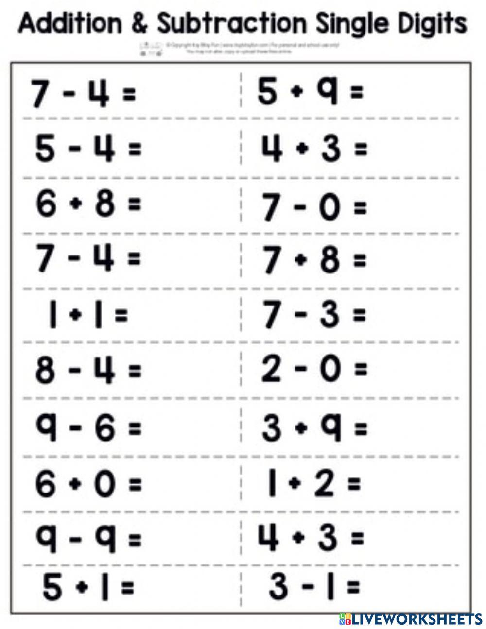 Addition and subtraction