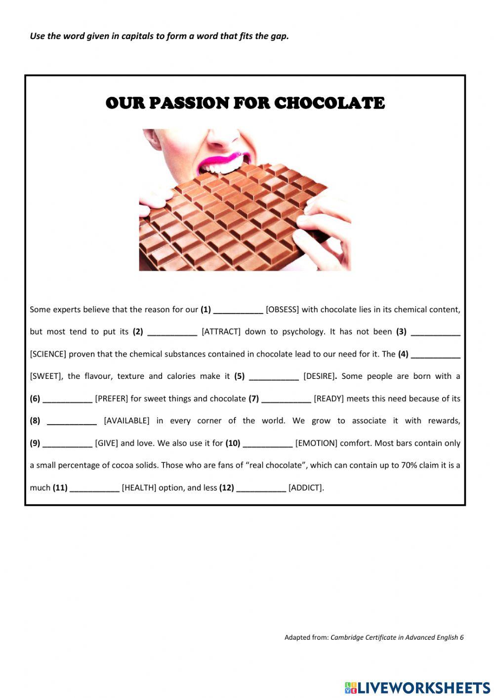 Our passion for chocolate