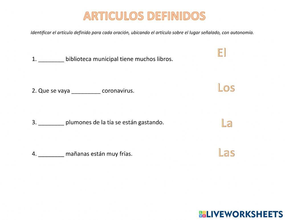 Artículos definidos e indefinidos
