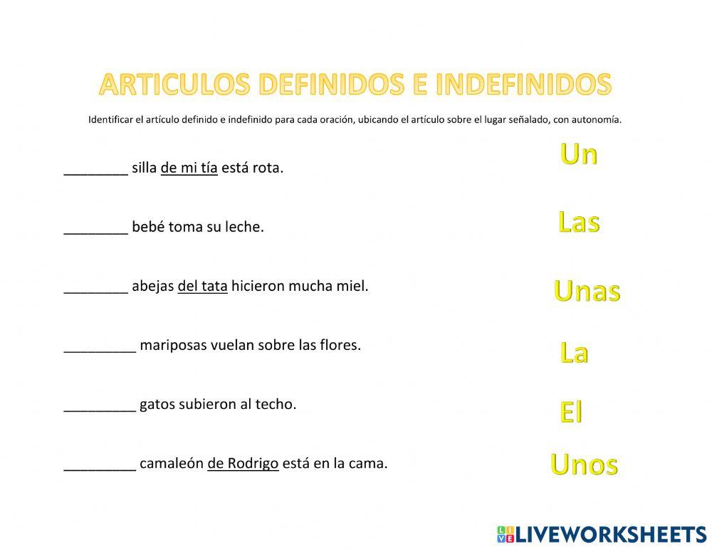 Artículos definidos e indefinidos