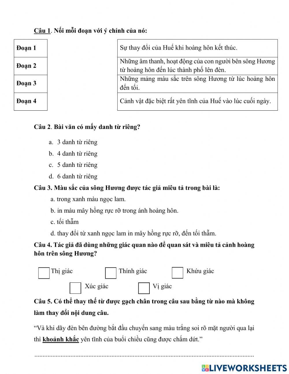 Hoàng hôn trên sông Hương