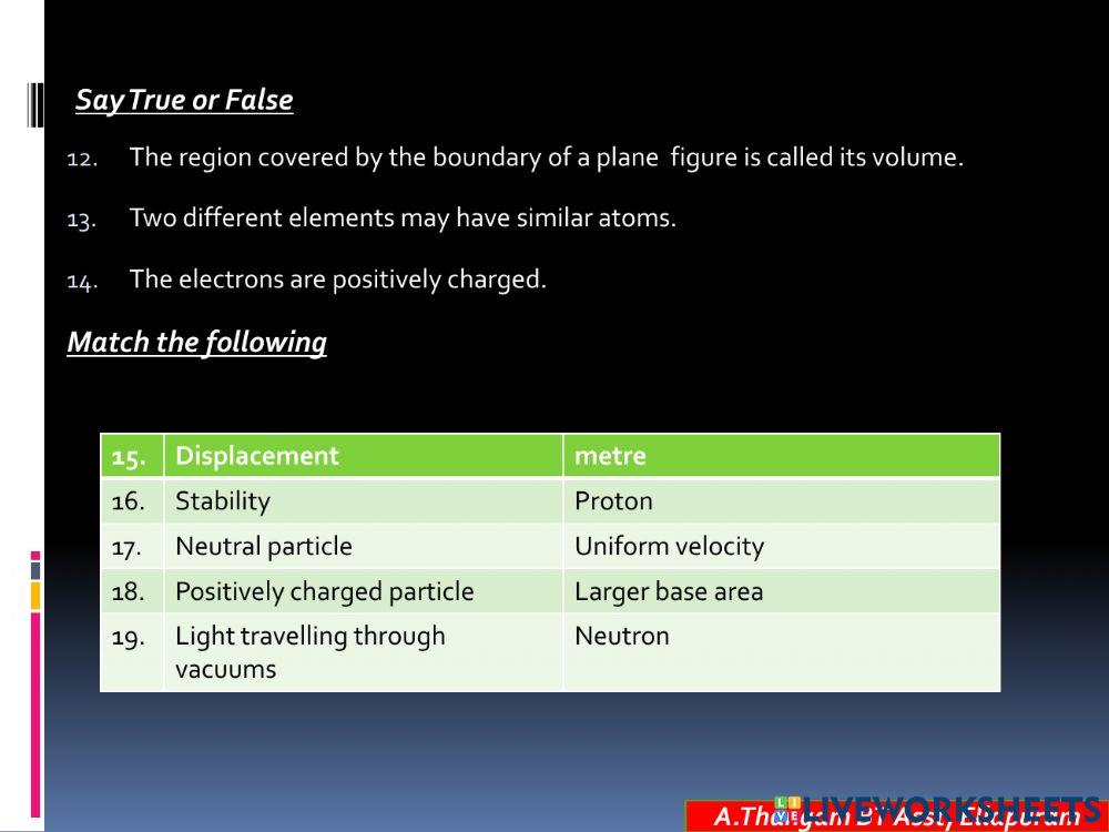 Seventh standard term 1 assessment part 1