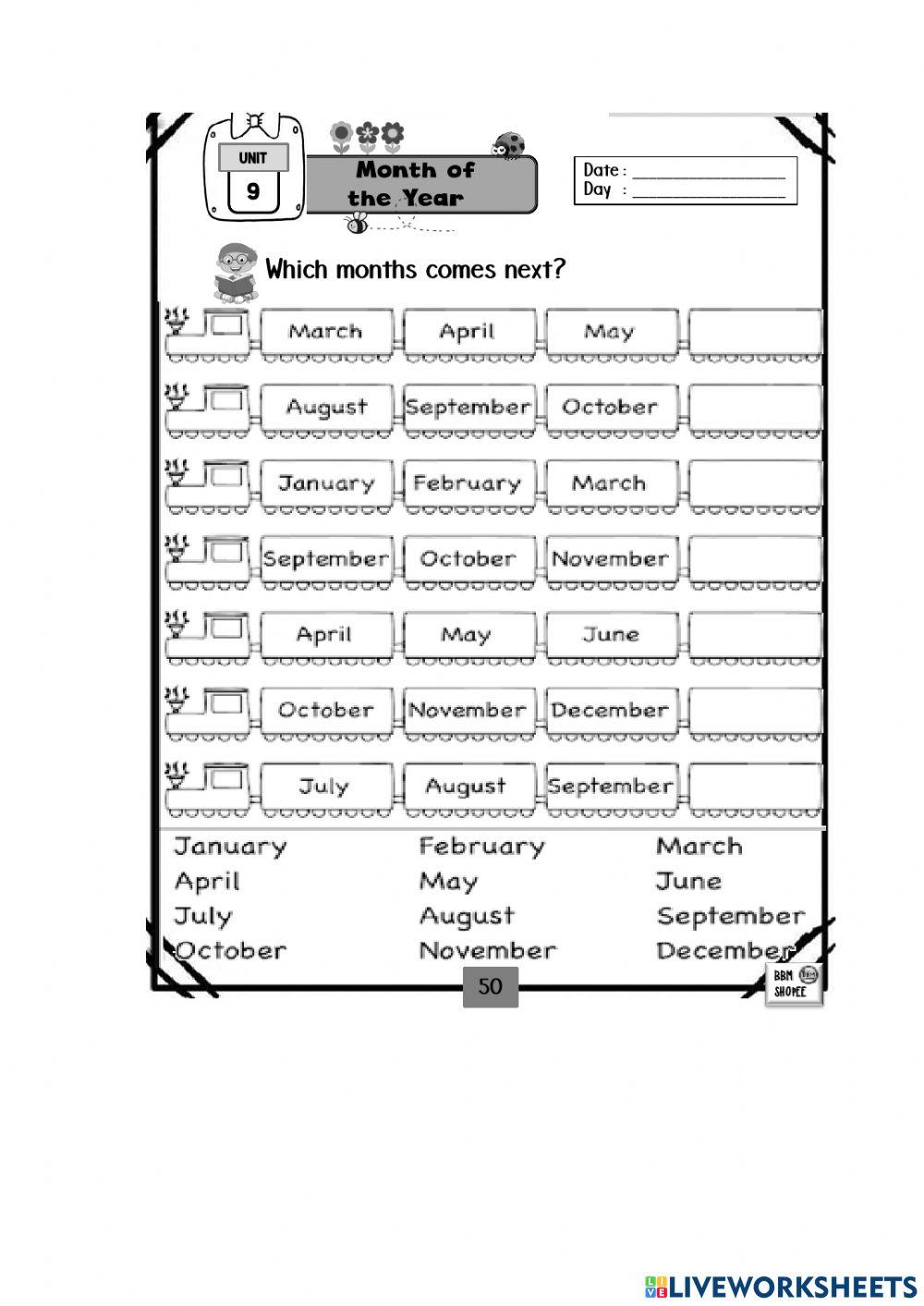 Months of the year ppki